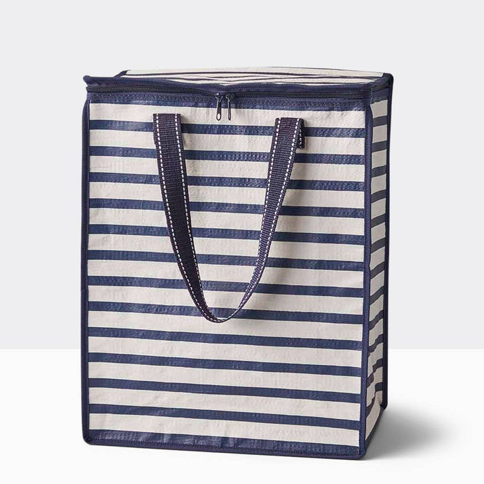 Insulated Grocery Bag, Navy Stripe