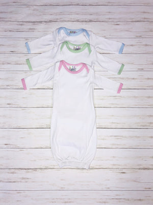LTC - Seersucker Trim Infant Gown